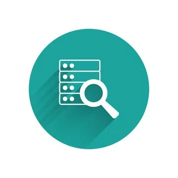 White Server, Data, Web Hosting icon isolated with long shadow background. .. 스톡 일러스트
