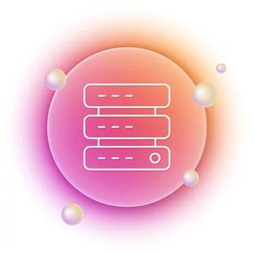 White Server, Data, Web Hosting icon isolated on white background. Orange a.. Illustrazione stock