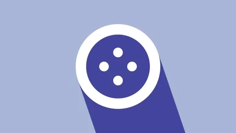 White Sewing button for clothes icon isolated on purple background. Clothing Stock Footage 225870912
