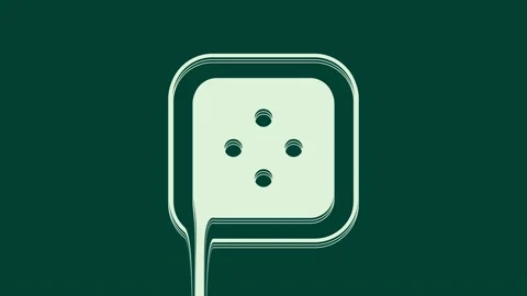 White Sewing button for clothes icon isolated on green background. Clothing Stock Footage 236035791