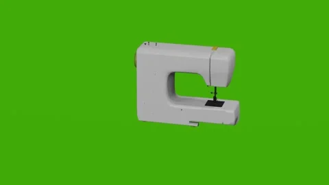 A white sewing machine rotates on a green screen Stock Footage 279062807