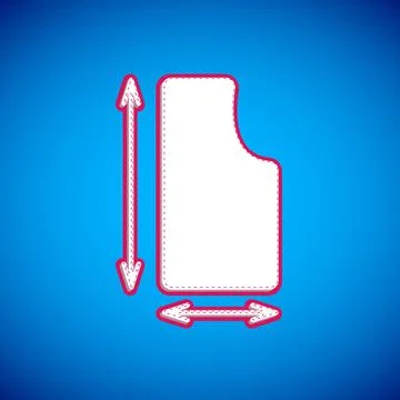 White Sewing pattern icon isolated on blue background. Markings for sewing Illustrazione stock