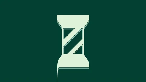 White Sewing thread on spool icon isolated on green background. Yarn spool Stock Footage 236036054