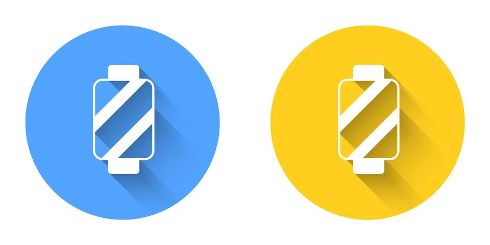 White Sewing thread on spool icon isolated with long shadow background. Yarn Stock Illustration