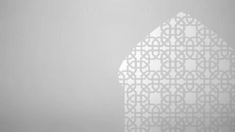 White shadow of arched mosque windows on the wall Illustrazione stock