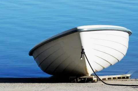 White shallop on a background of water Stock Photos
