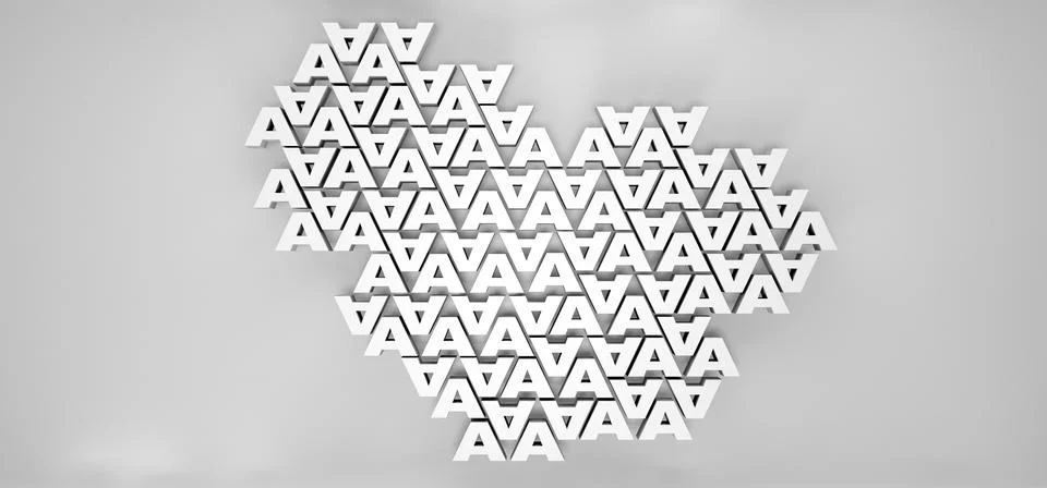 White shape composed of the letter A on a gray background Stock Illustration