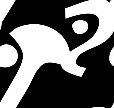 White Shapes as Face in Pattern Stock Illustration