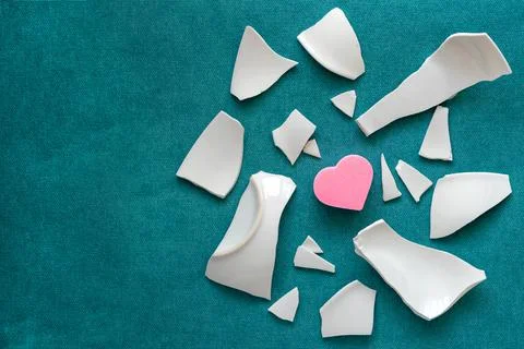 White shards, heart Stock Photos