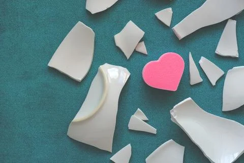 White shards, heart Stock Photos