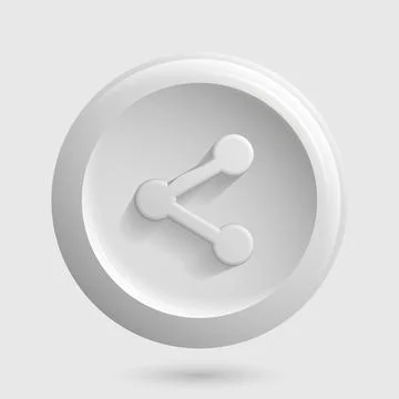 White Share Net Icon. Round Isolated Element Stock Illustration