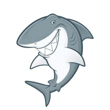 White shark mascot Stock Illustration