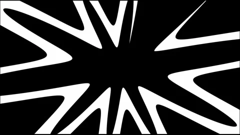White sharp shards rotating to form circular frame transition on a black screen Vídeos de archivo 332619141