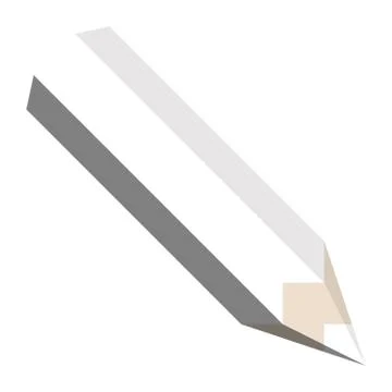 White sharpened pencil. Simple 3D-like vector illustration Stock Illustration