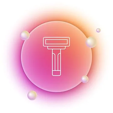 White Shaving razor icon isolated on white background. Orange and pink grad.. Illustration