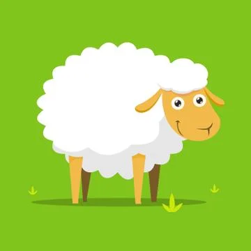 White sheep illustration. Isolated Vector Illustration Stock Illustration
