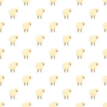 White sheep seamless pattern on simple background Stockillustratie