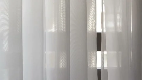 White sheer curtains Stock Footage 125418227