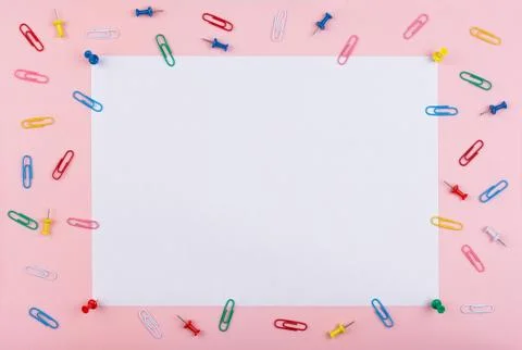 White sheet fastened with clerical multi-colored buttons Stock Photos