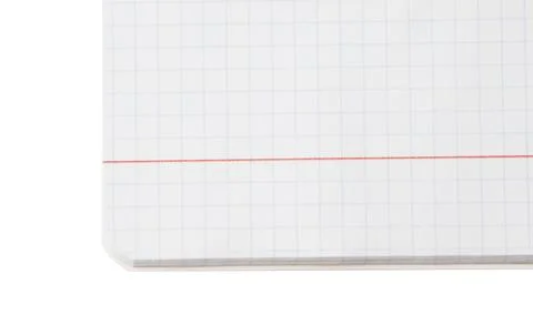 A white sheet of graph paper with red lines drawn on it Stock Photos