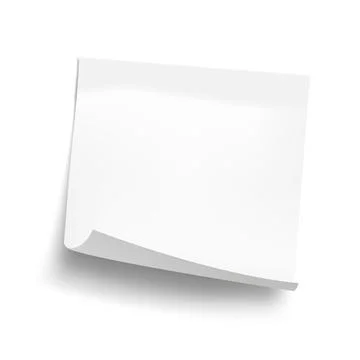 White sheet of note paper isolated on white background. Sticky note. Stock Illustration