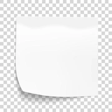 White sheet of note paper isolated on transparent background. Sticky note. Stock Illustration