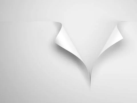 White sheet of paper with corner curl Stock Illustration