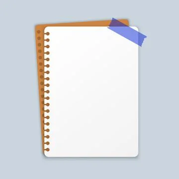 White sheet of paper in flat style. Empty paper note vector illustration on.. Illustrazione stock