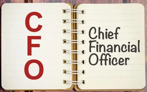 White sheet of paper with the text CFO Chief Financial Officer on the offic.. Stock Photos