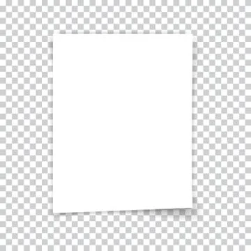 White sheet of paper on a transparent background. Stock Illustration