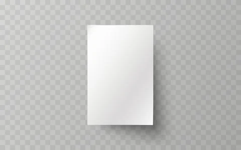 White sheet of paper on a transparent background. Vector illustration Stock Illustration