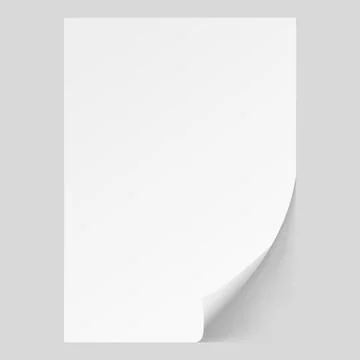 White sheet of paper.Realistic vector on white background eps10 Stock Illustration