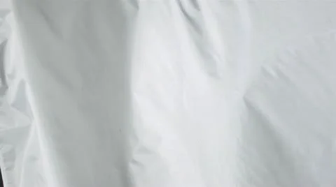 White sheet in a super slow motion moving Stock Footage