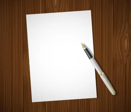 White sheet on a wooden table イラスト素材