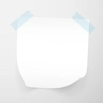 White sheets of note paper isolated on transparent background. Sticky notes.  イラスト素材