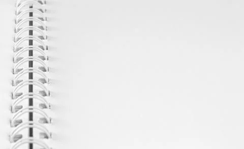 White sheets with spiral binding. Spiral closeup Stock-Fotos