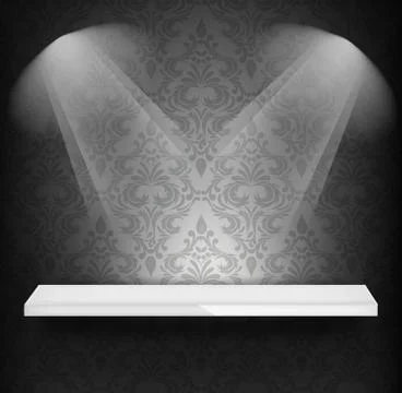 White shelf on wall Stock Illustration