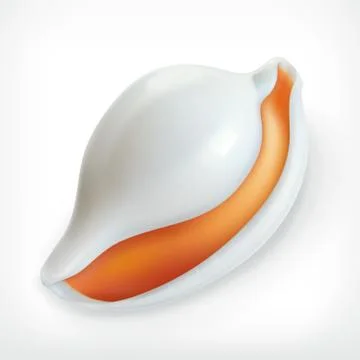 White shell, vector icon Illustrazione stock