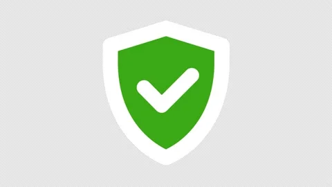 White shield with check mark icon. Stock Footage 171724260