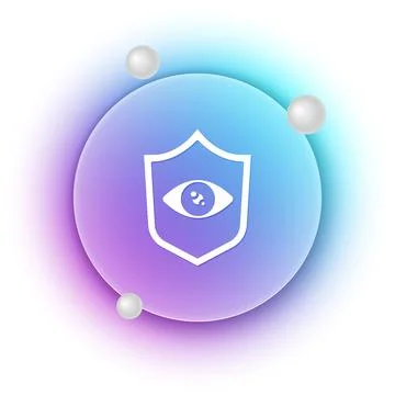 White Shield eye scan icon isolated on white background. Scanning eye. Secu.. イラスト素材