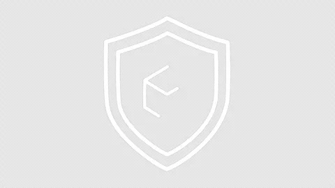 White shield icon with cube on transparent background, blockchain, data security Stock Footage 344974701