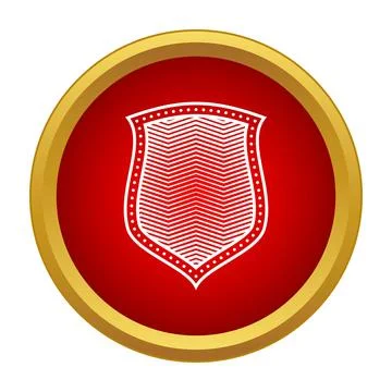 White shield icon on red and gold button Stockillustratie