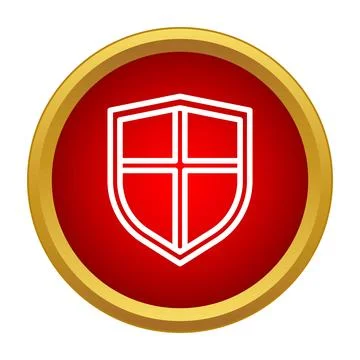 White shield icon symbol of security and protection Stock Illustration