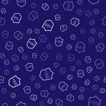 White Shield voice recognition icon isolated seamless pattern on blue background イラスト素材