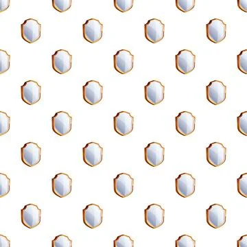 White shields with gold border seamless pattern 스톡 일러스트