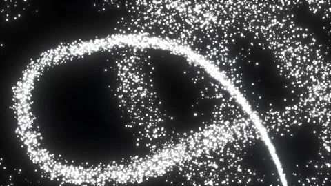 White shining dust light particle animation isolated on black background Stock Footage 331528857