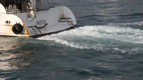 White ship sailing Stock Footage 170832040
