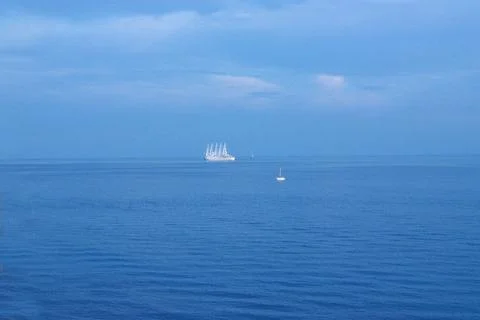 White ship with veils Stock Photos