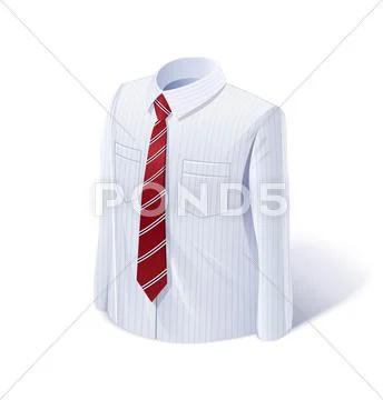 White shirt with tie Stock Illustration