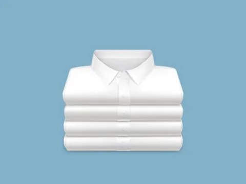 White shirts folded in stack realistic vector Stock Illustration